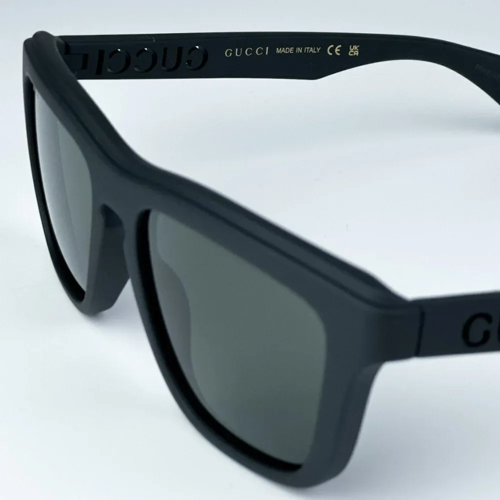 NEW Gucci GG1571S 001 Black Grey Unisex Square Sunglasses GG 1571S
